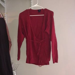 Dark red maternity sweater